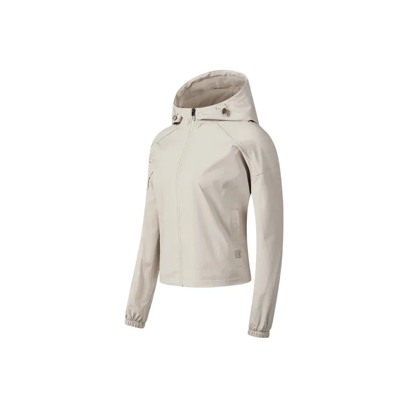 Erke Comprehensive Training Collection Sports Lifestyle Collection Trench Coat Women's Milk Brown-0