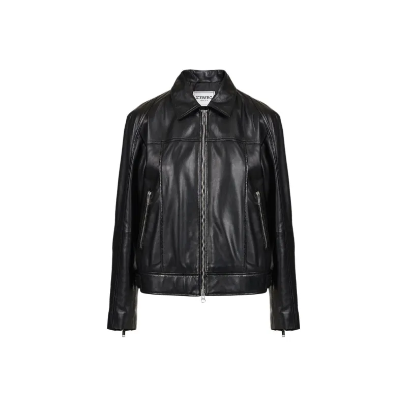 Iceberg SS25 Leather Jacket Women's Black-0