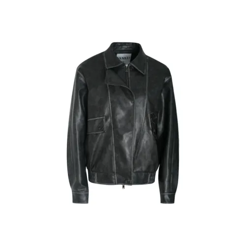 Little Pull Leather Jacket Women's Black