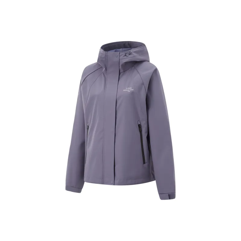LiNing Fitness Collection Ruffle Trench Coat Women's Crow Gray Purple-0