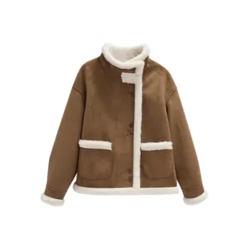 Love To Serve Velvet feel Coat Women's Brown