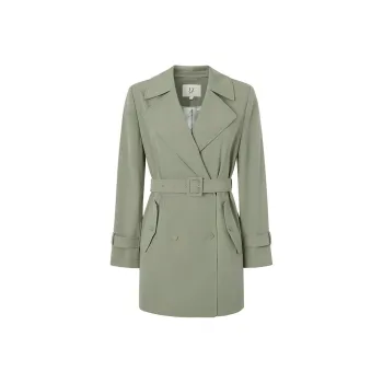 JZ. ANNAKRO Trench Coat Women's Yellow Green