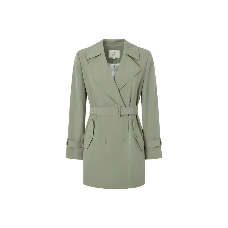 JZ. ANNAKRO Trench Coat Women's Yellow Green-0