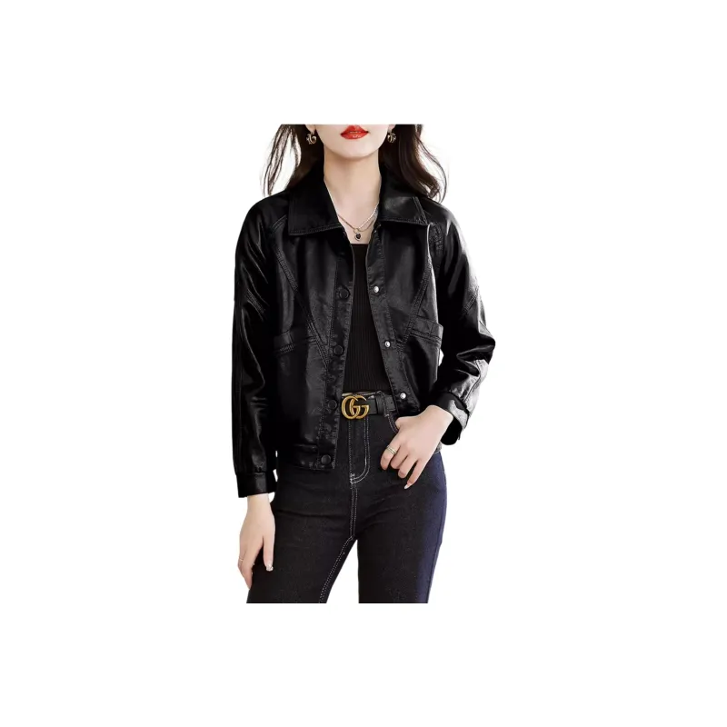 Yi Mengyuan Leather Jacket Women's-2