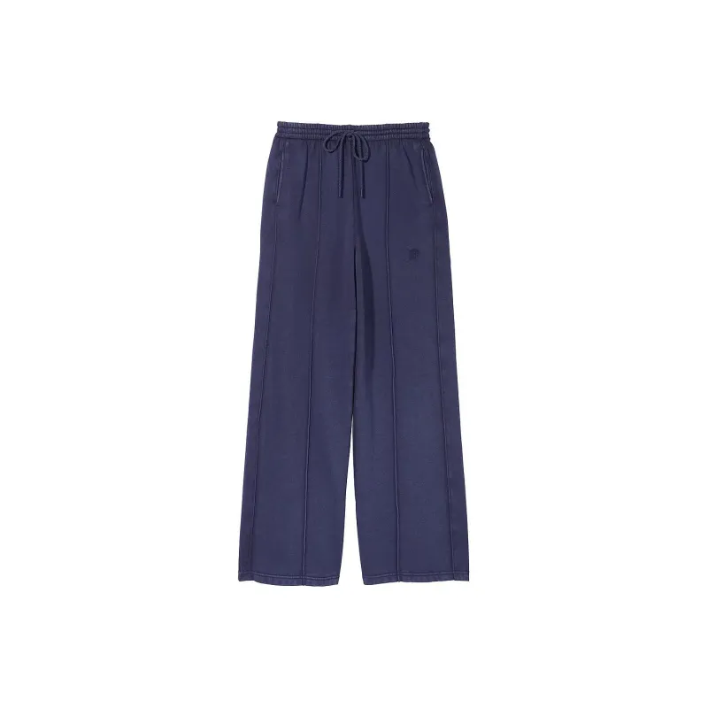 Victoria's Secret PINK IVY FLEECE WIDE-LEG SWEATPANTS/MN Casual Pants Women's Midnight Navy-0
