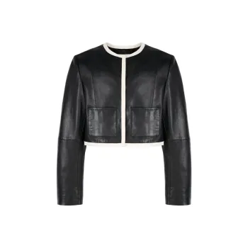 ZARA Leather Jacket Women's Black/Nude