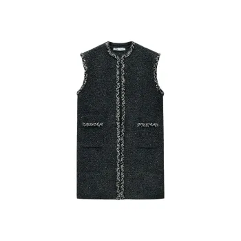 ZARA Vests Women's Dark Gray