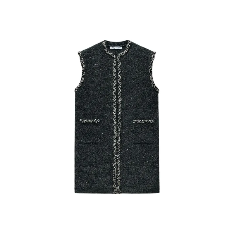 ZARA Vests Women's Dark Gray-0