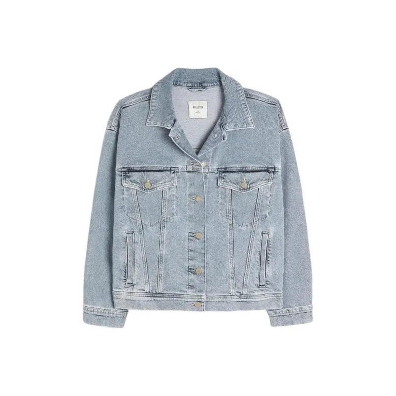 Hollister Denim Jacket Women's Light Blue-0