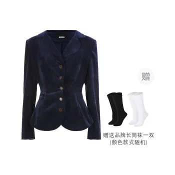 BSEVENI Velvet feel Coat Women's Navy Blue