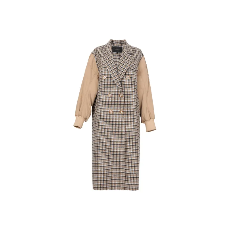 ROEYSHOUSE Coats Women's Khaki Plaid-0