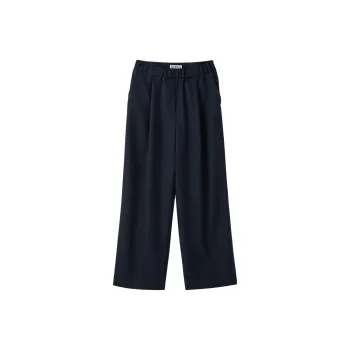RECTO FW24 GATHERED WAIST BAND WOOL BLEND PANTS Casual Pants Women's DARK NAVY/Dark Marine Blue