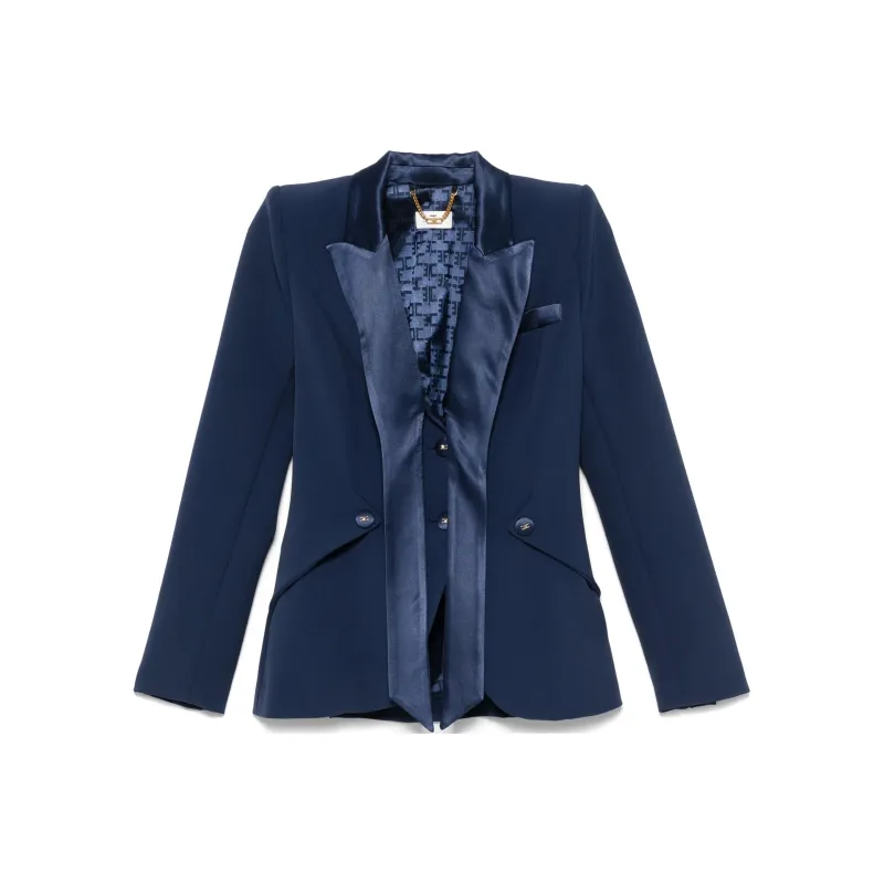 Elisabetta Franchi Satin lapels Crepe Blazer-0