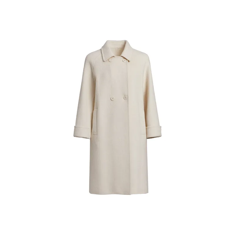 Mambe Double Sided Wool Coat Women's Cream Beige-0