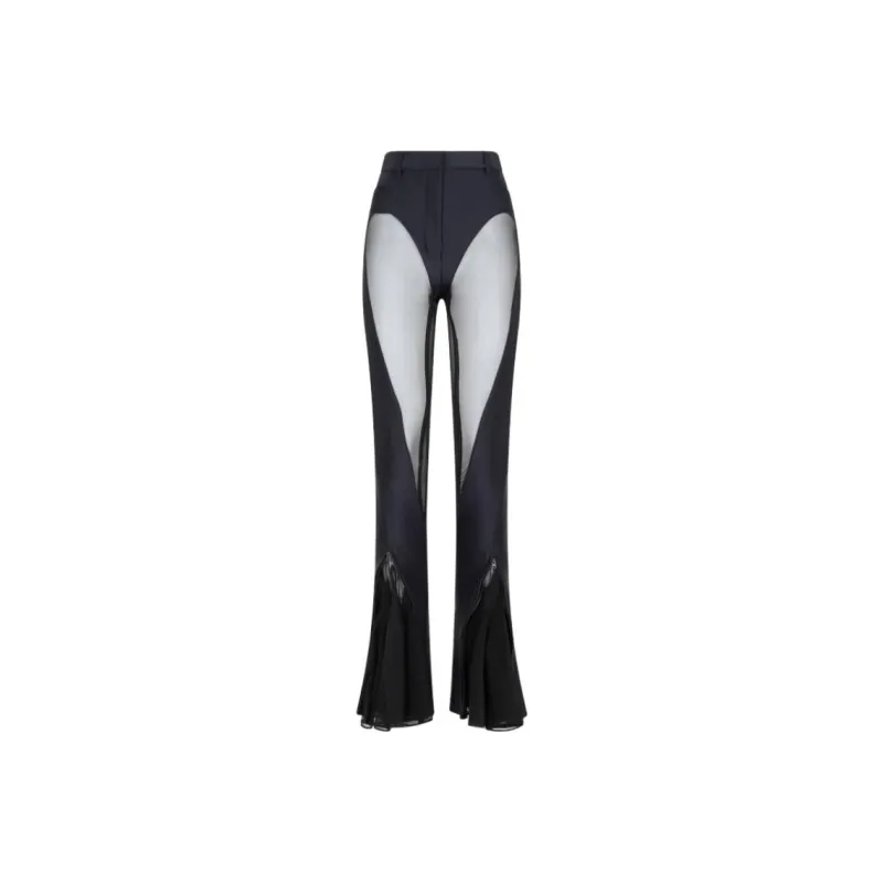 Mugler Mesh Panelled Flared Trousers-0