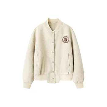 SECFLY OFFICIAL Baseball Jacket Women's Milk White