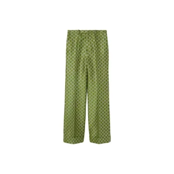 GUCCI Hose Aus Gg Lamé Und Wolle Casual Pants Women's Green
