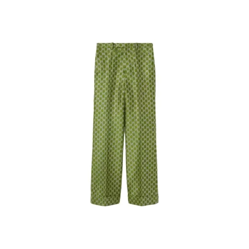 GUCCI Hose Aus Gg Lamé Und Wolle Casual Pants Women's Green
