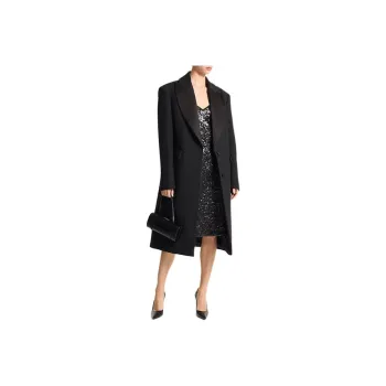 MICHAEL KORS Wool Gabardine And Satin Tuxedo Chesterfield Coat