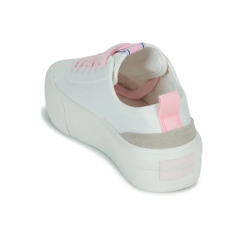 Pepe Jeans ALLEN FLAG COLOR Low Top Skateboard Shoes Women's White-4