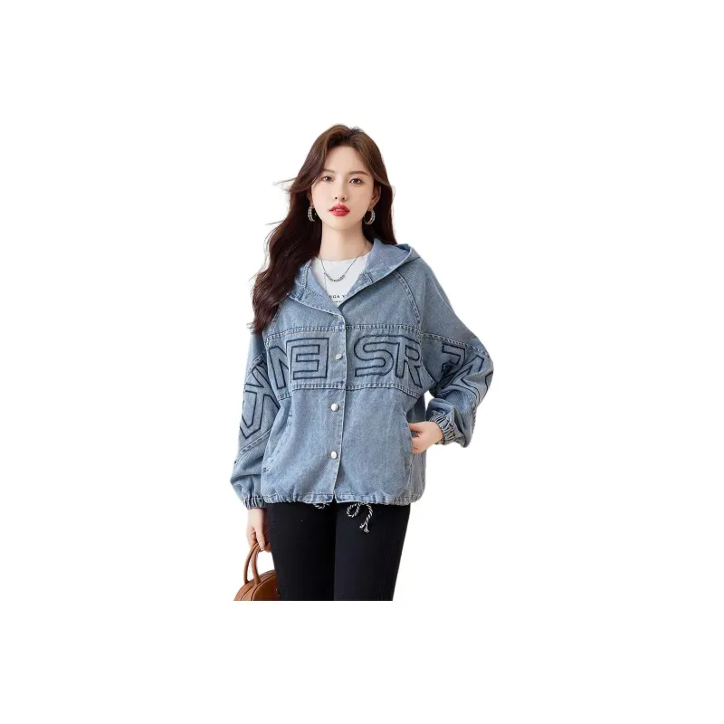 X MOOM Denim Jacket Women's Denim Blue-0