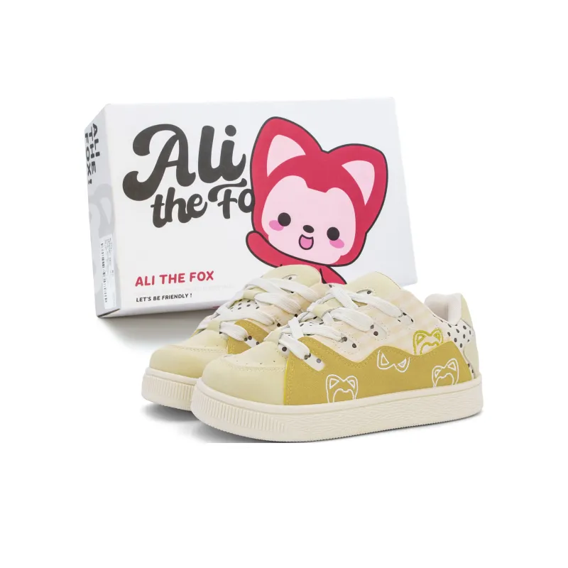 ALI THE FOX Skateboard Shoes Women's Low Top Guava Pink/Light Yellow/Beige Pink/Light Blue-5