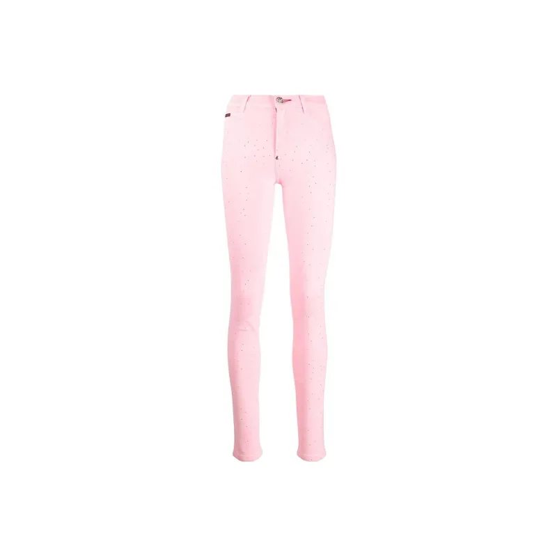 PHILIPP PLEIN High rise Crystal embellished Jeggings-0
