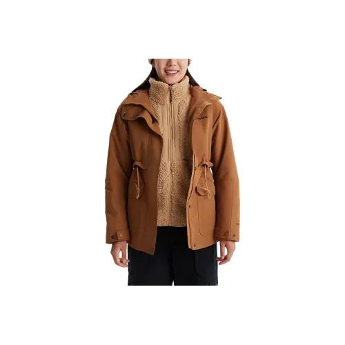 Columbia City Outdoor Collection Hiking Waterproof And Windproof To Keep Warm Windbreaker Jacket Women's Brown