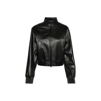 FERRAGAMO SS24 Leather Jacket Women's Black
