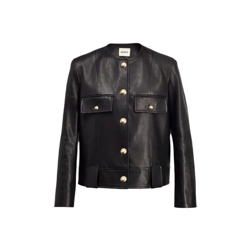 KHAITE The Laybin Leather Jacket-0