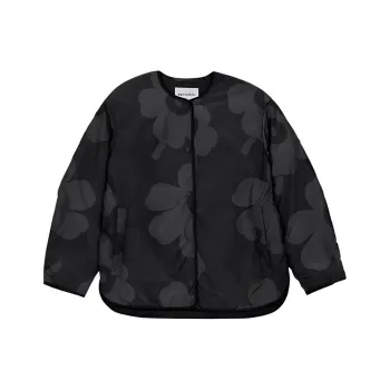 Marimekko Puffer Jacket Women's Black Dark Gray