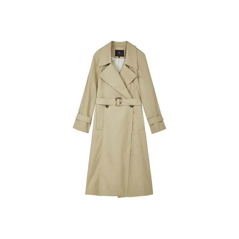 Yu Qianwen Trench Coat Women's Camel-0