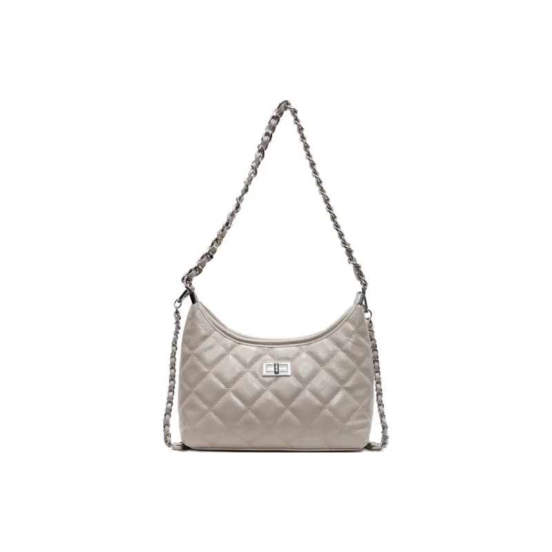 TOUTSEUL YOLO PU Shoulder Bag Women's Litchi Meat White/Nut Latte/Lime Yellow/Morning Mist Gray-9