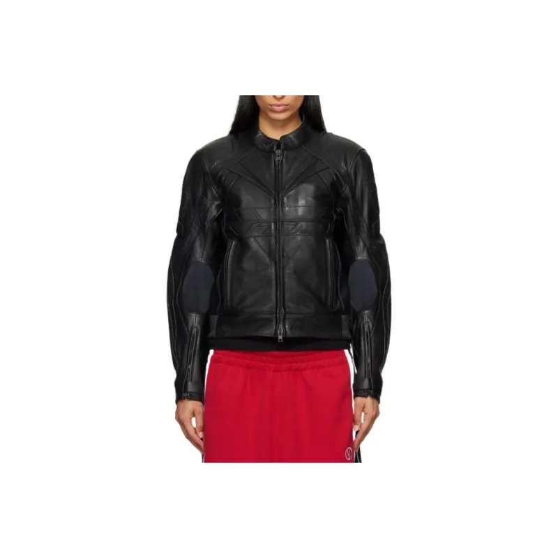 Vetements Leather Jacket Women's Black-0