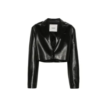 NANUSHKA Aidula Single-Breasted Cropped Blazer