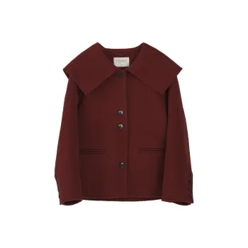 Fstudio Korean Style Languid Advanced Petite Wool Coat Women's Red