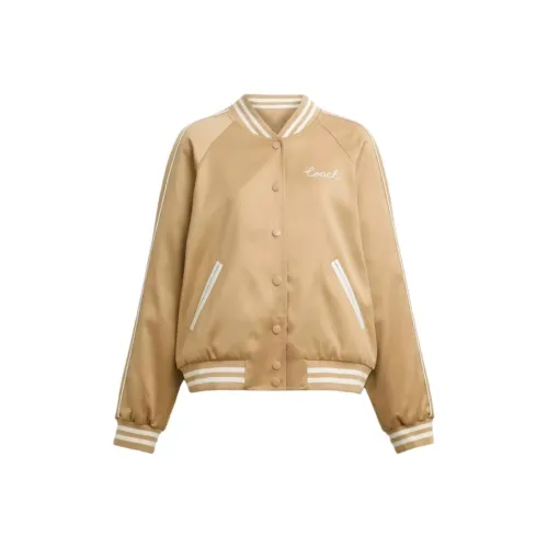 COACH Baseball Jacket Women's Light Umber