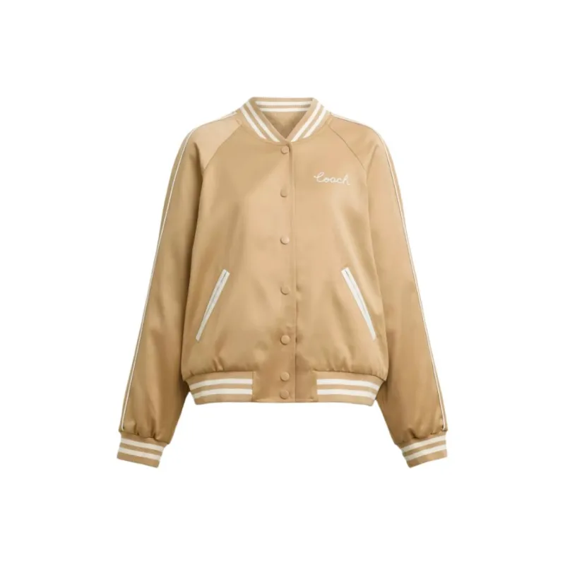 COACH Baseball Jacket Women's Light Umber-0