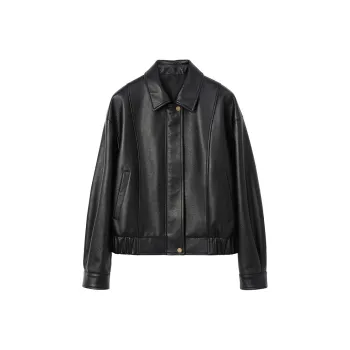 SINBOS Leather Jacket Women's Smoke Ink