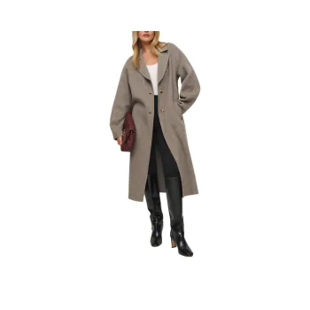 REFORMATION Wyatt Double-faced Coat Coats Women's Stone Color