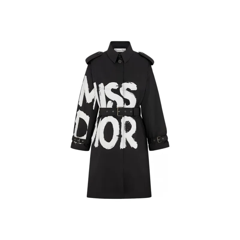 DIOR FW24 Trench Coat Women's Black-0