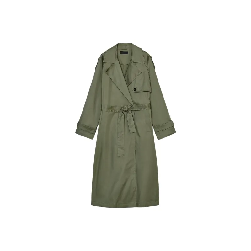ZARA Trench Coats Women's Khaki-0