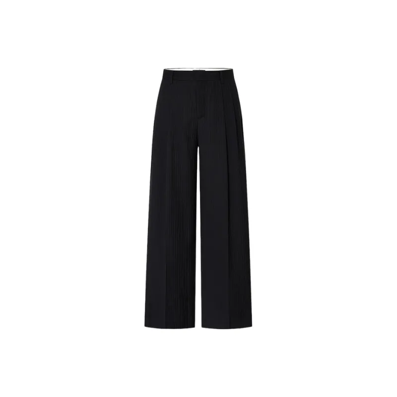 MOCO Casual Pants Women's Black Gray Stripes-0