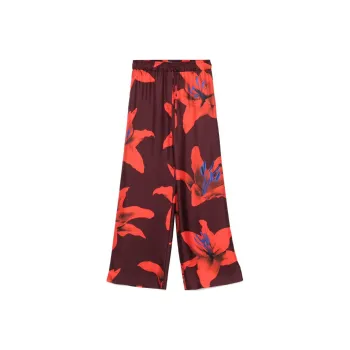 Alexander McQueen Floral Printed Wide Leg Trousers