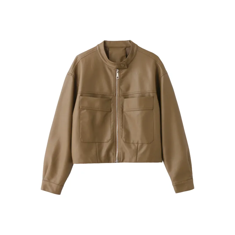 Yi Mengyuan Leather Jacket Women's-0