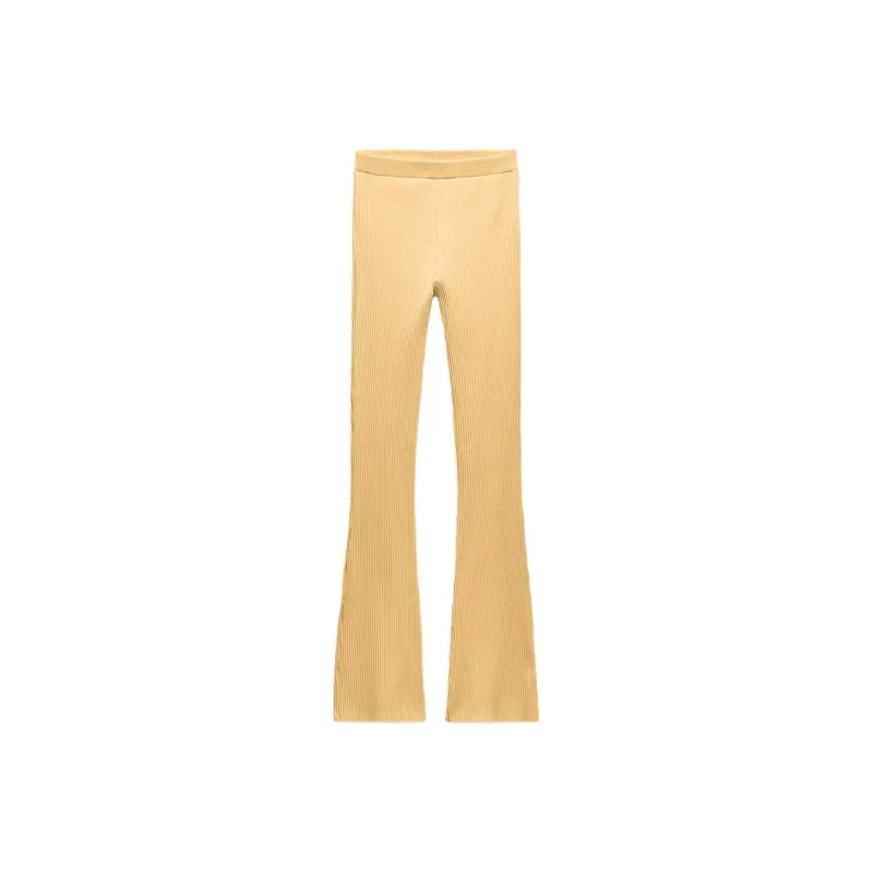 ZARA Casual Pants Women's Light Yellow-0