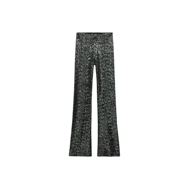 ZARA Casual Pants Women's Dark Silver-0
