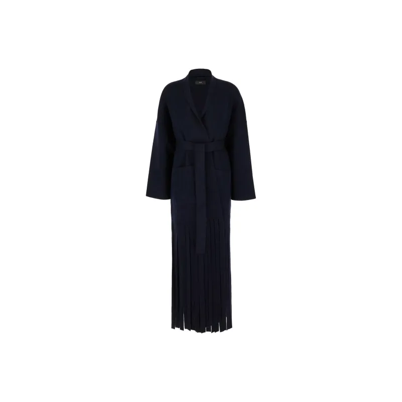 Alanui Fringed Edge Belted Coat-0