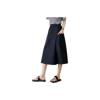 Mo Han Yi Mei Casual Pants Women's Navy Blue