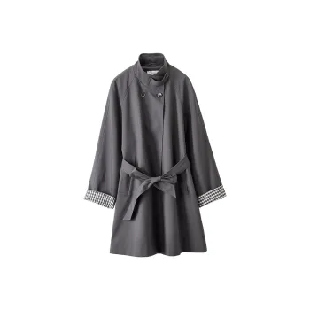 XIANGYING Trench Coat Women's Gray
